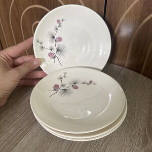 Vintage Skyline Wild Clover 6.6" Dessert Plates ~ Canonsburg Pottery Set Of Four
